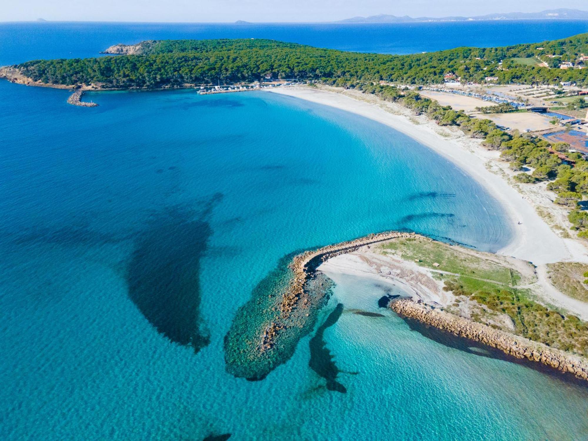 Rustico Porto Pino 30 Mt Dalla Spiaggia Bagian luar foto